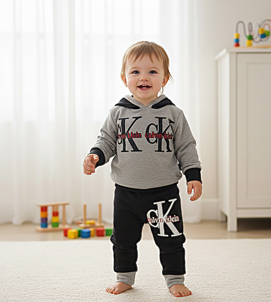 طقم بيجامة أطفال عصري، هودي وبنطلون ، تصميم مريح