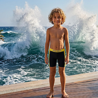 شورت سباحة للاولاد و الاطفال قماش مرن ومريح