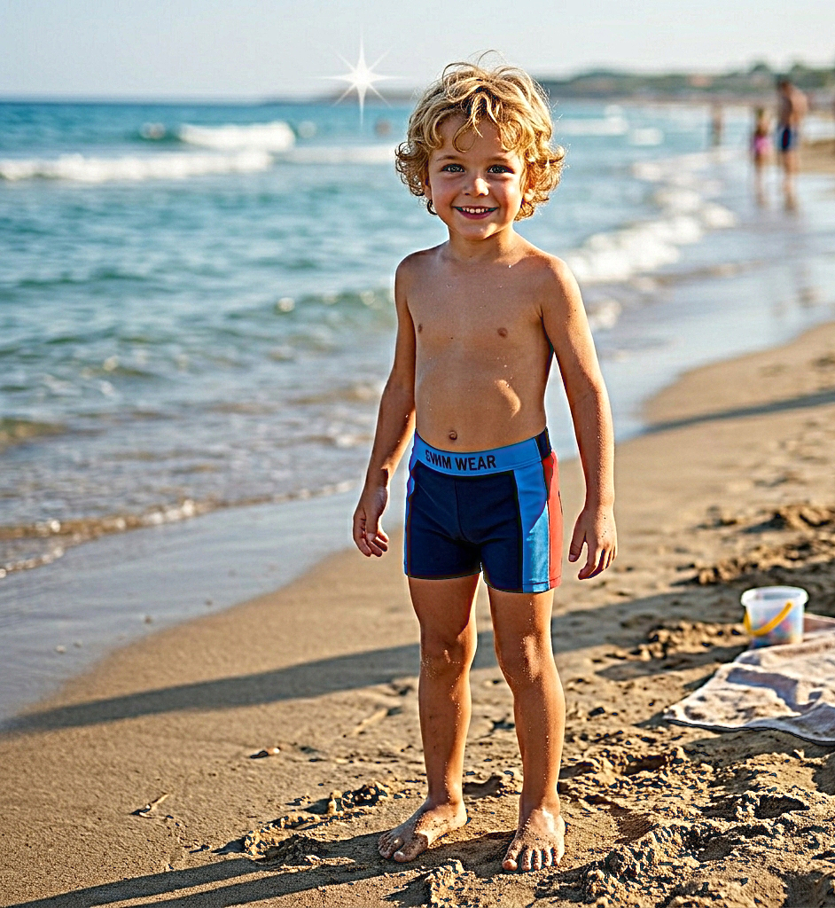 شورت سباحة للاولاد و الاطفال قماش مرن ومريح