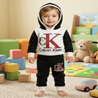 طقم بيجامة أطفال عصري، هودي وبنطلون ، تصميم مريح