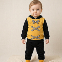 2 طقم بيجامة أطفال عصري، هودي وبنطلون ، تصميم مريح