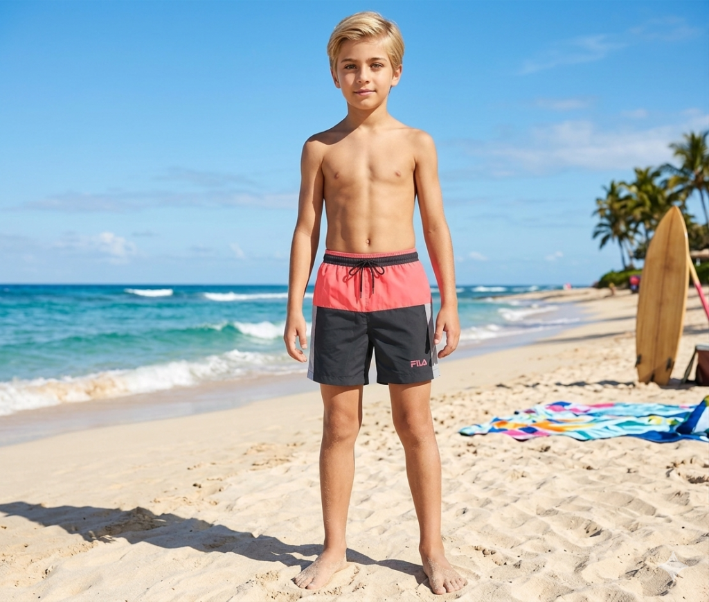 3 شورت سباحة للاولاد مضاد للماء 2 جيب شبك من الداخل