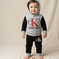 طقم بيجامة أطفال عصري، هودي وبنطلون ، تصميم مريح