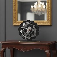 ساعة ديكور  أنيقة ، خشب + اكريليك ، اسود، تناظري - لأرقي منزل أو مكتب