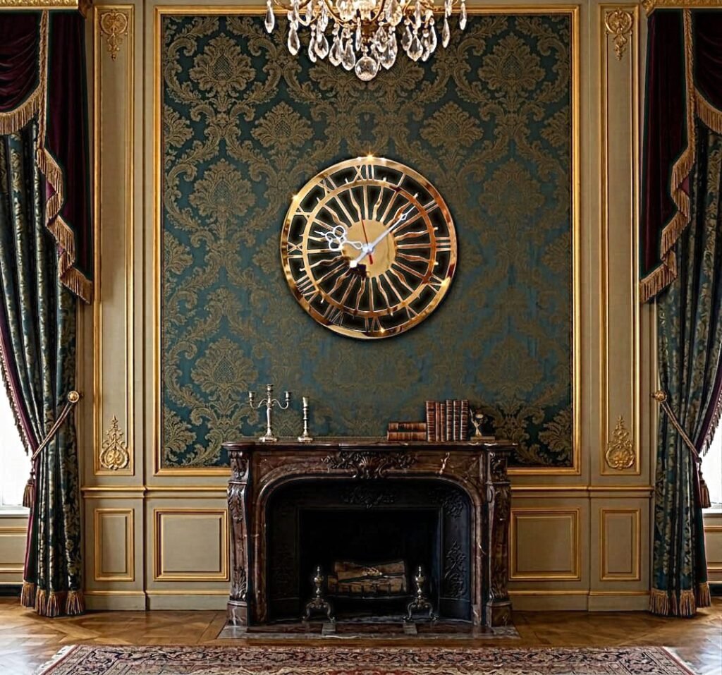 ساعة حائط أنيقة  ، خشب + اكريليك ، اسود، تناظري