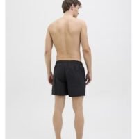 شورت سباحة سادة للرجال فوق الركبة للرجال جيب يغلق بسوستة على كل جانب