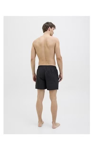 شورت سباحة سادة للرجال فوق الركبة للرجال جيب يغلق بسوستة على كل جانب