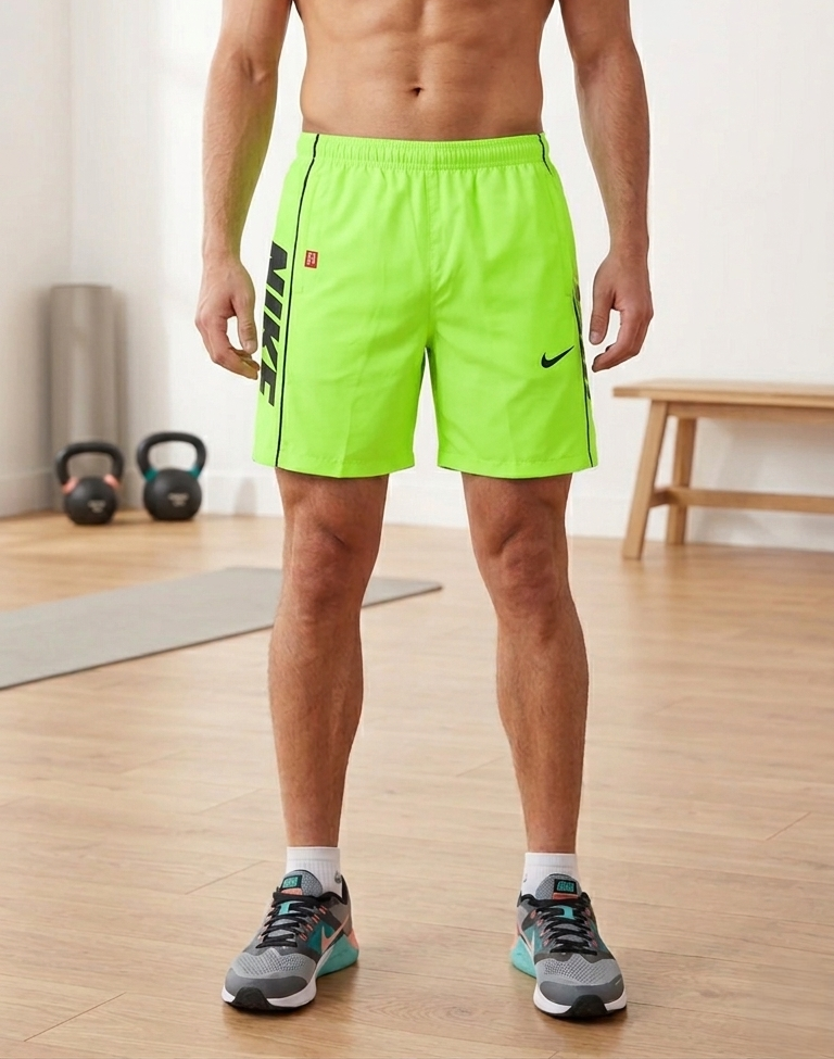 شورت سباحة سادة للرجال فوق الركبة للرجال 2جيب يغلق بسوستة على كل جانب وجيب خلفي