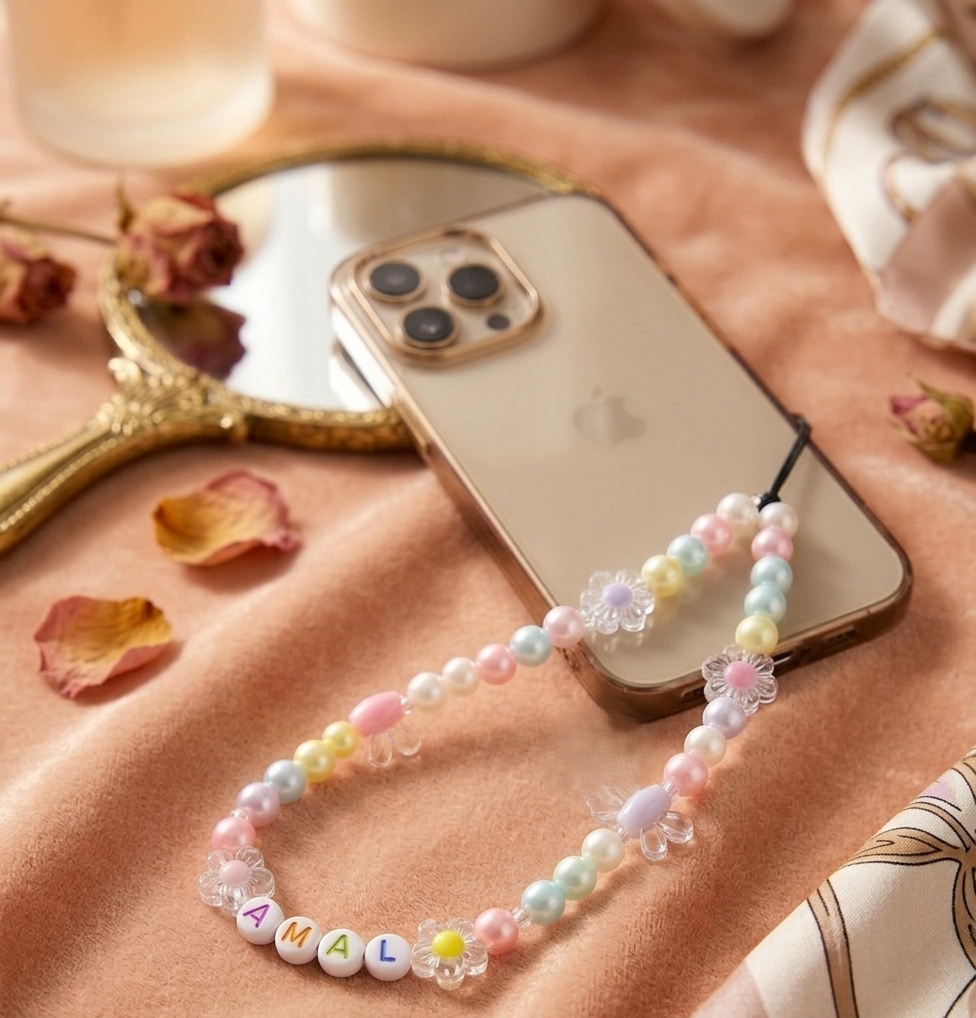 292zi4292zi4292z دلايات موبايل مطرزة بالزهور سلسلة مضادة للضياع للنساء والبنات،