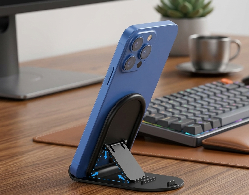 _5bl2 (1) حامل موبايل بلاستيكي صغير من موبايل ماجيك مع زوايا متعددة قابلة للتعديل، عبوة من 1 الوان متنوعة لجميع الهواتف الذكية