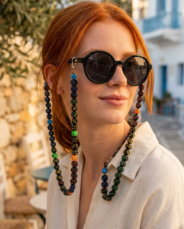 . سلسلة نظارة طبية وشمسية من احجار النرد الأناقة العصرية والعملية المطلقة