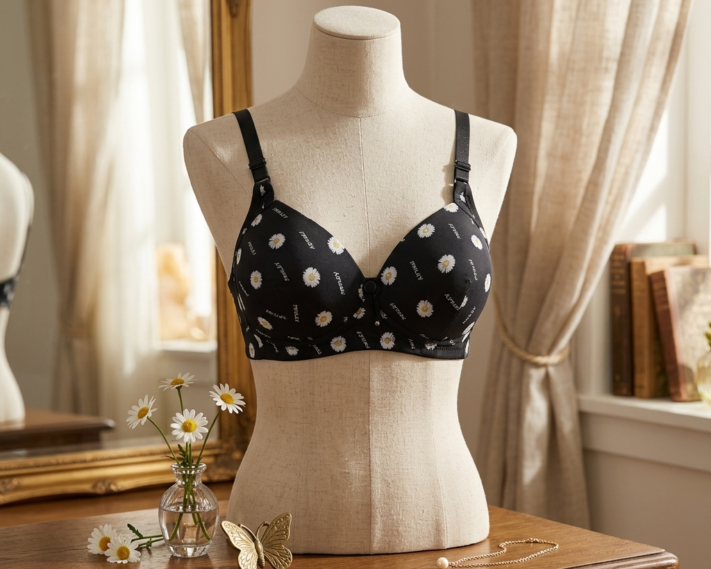 حمالة صدر نسائية راقية بنقشة "الأقحوان" - مزيج المثالي بين الراحة اليومية والأناقة العصرية