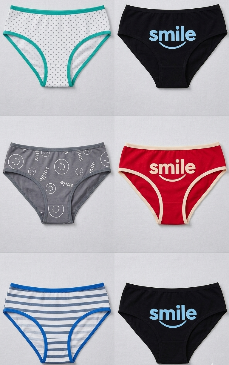 بانتي داخلي قصير من القطن للفتيات ، عبوة من 3 قطع