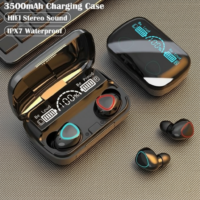 E سماعة بلوتوث M10 مانعة للضوضاء - مقاومة للماء - تعمل على جميع الهواتف - داخل الاذن - لون اسود