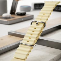 2* سوار رياضي سيليكون بنمط مموج سلسلة مقاس 45 ملم 42 ملم 44 ملم 49 ملم