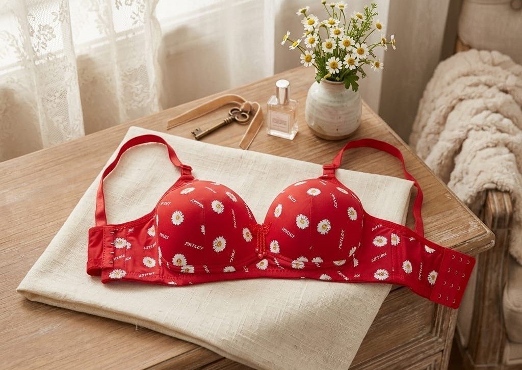 حمالة صدر نسائية راقية بنقشة "الأقحوان" - مزيج المثالي بين الراحة اليومية والأناقة العصرية