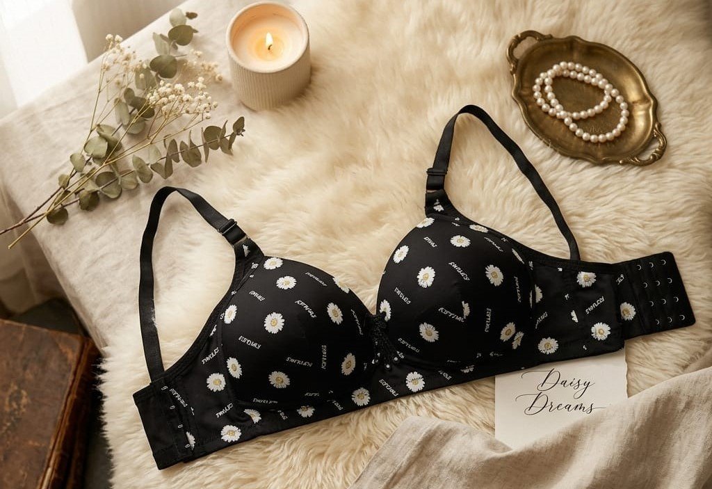 حمالة صدر نسائية راقية بنقشة "الأقحوان" - مزيج المثالي بين الراحة اليومية والأناقة العصرية