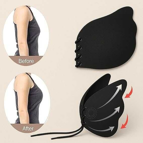 7167BYaICUL._AC_SX569_.jpg حمالة صدر سيليكون لاصقة , بتصميم فراشة , رباط امامي لضبط الملائمة للمقاس و الشكل